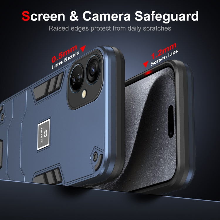 For Tecno Spark 9T 2 in 1 Shockproof Phone Case(Blue) - Tecno Cases by PMC TechLife | Online Shopping South Africa | PMC TechLife | Buy Now Pay Later Mobicred