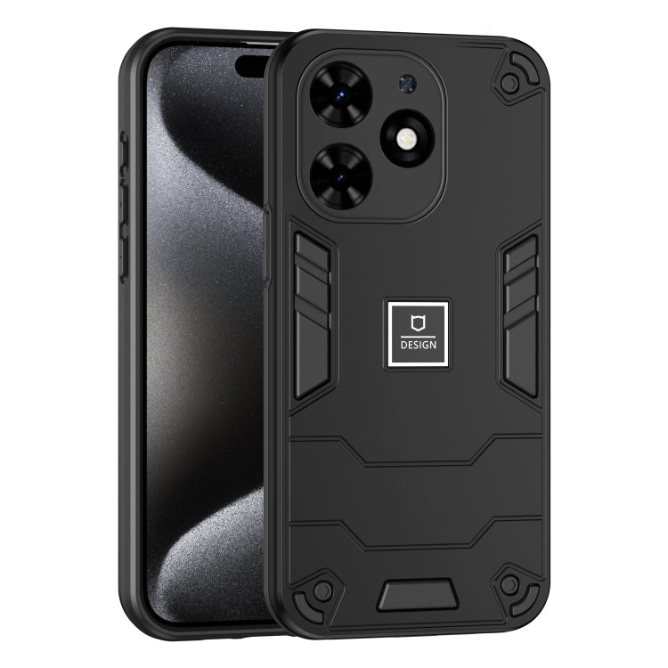For Tecno Spark Go 2024 2 in 1 Shockproof Phone Case(Black) - Tecno Cases by PMC TechLife | Online Shopping South Africa | PMC TechLife | Buy Now Pay Later Mobicred