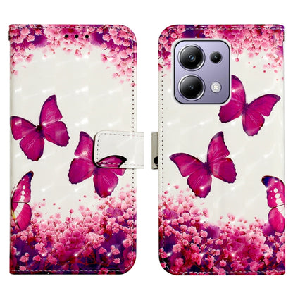 For Xiaomi Redmi Note 13 Pro 4G Global 3D Painting Horizontal Flip Leather Phone Case(Rose Butterfly) - Note 13 Pro Cases by PMC Jewellery | Online Shopping South Africa | PMC Jewellery | Buy Now Pay Later Mobicred