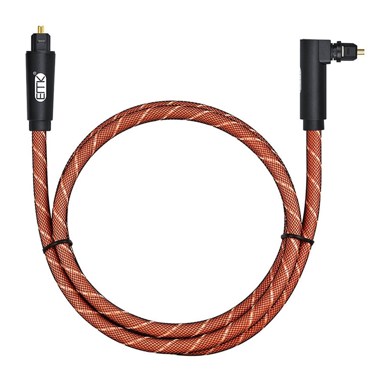 EMK 90 Degree Swivel Adjustable Right Angled 360 Degrees Rotatable Plug Nylon Woven Mesh Optical Audio Cable, Cable Length:2m(Orange) - Audio Optical Cables by EMK | Online Shopping South Africa | PMC TechLife | Buy Now Pay Later Mobicred