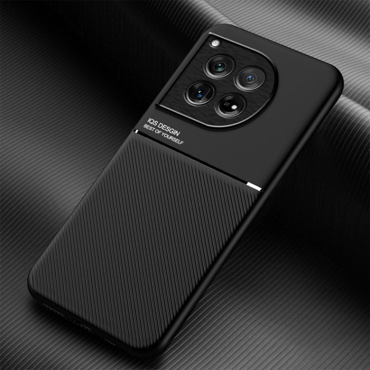 For OnePlus 12 Classic Tilt Strip Grain Magnetic Shockproof PC + TPU Phone Case(Black) - OnePlus Cases by PMC TechLife | Online Shopping South Africa | PMC TechLife