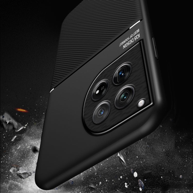 For OnePlus 12 Classic Tilt Strip Grain Magnetic Shockproof PC + TPU Phone Case(Black) - OnePlus Cases by PMC TechLife | Online Shopping South Africa | PMC TechLife