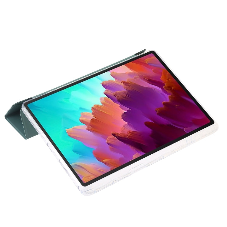 For Lenovo Tab M11 /Xiaoxin Pad 11 2024 Clear Acrylic Deformation Leather Tablet Case(Deep Green) - Lenovo by PMC Jewellery | Online Shopping South Africa | PMC Jewellery | Buy Now Pay Later Mobicred
