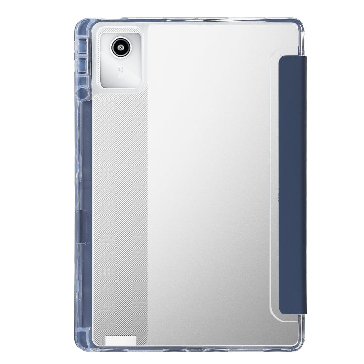 For Lenovo Tab M11 /Xiaoxin Pad 11 2024 Clear Acrylic 3-Fold Leather Tablet Case(Lavender) - Lenovo by PMC Jewellery | Online Shopping South Africa | PMC Jewellery | Buy Now Pay Later Mobicred