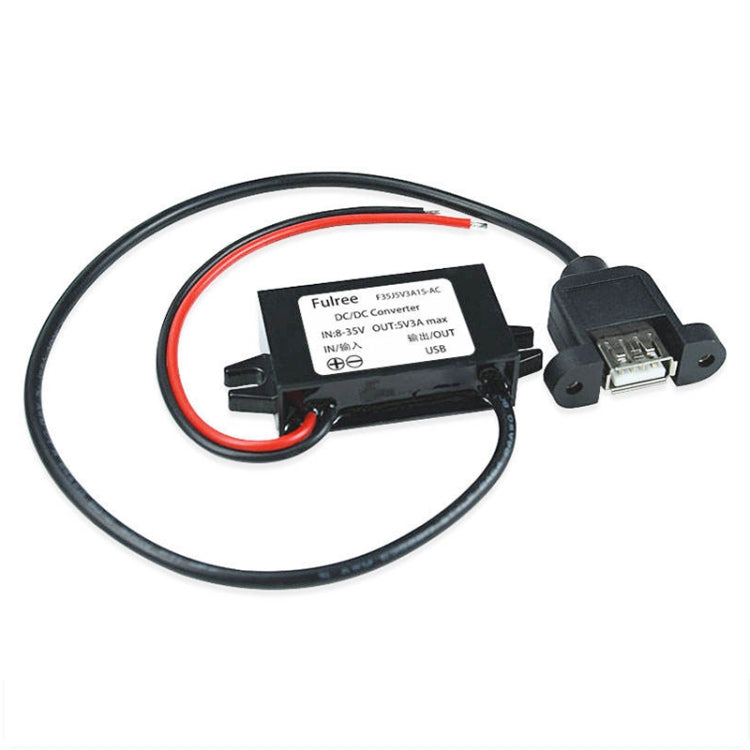 12V to 5V 3A Car Power Converter DC Module Voltage Regulator, Style:USB Female with Ears - Car Modification by PMC Jewellery | Online Shopping South Africa | PMC Jewellery | Buy Now Pay Later Mobicred