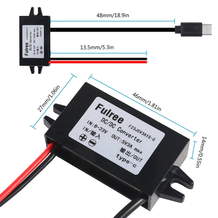 12V to 5V 3A Car Power Converter DC Module Voltage Regulator, Style:Dual USB Female - Car Modification by PMC TechLife | Online Shopping South Africa | PMC TechLife | Buy Now Pay Later Mobicred
