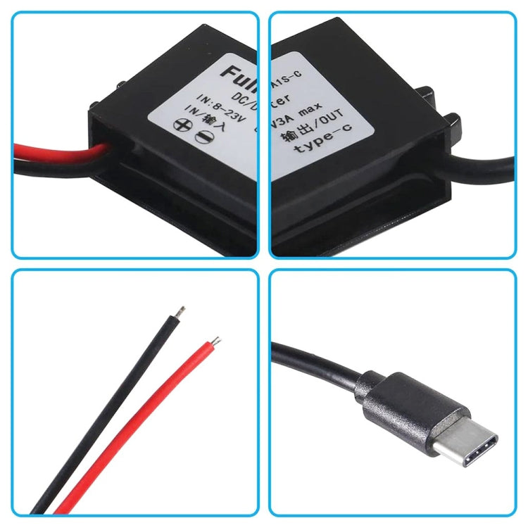 12V to 5V 3A Car Power Converter DC Module Voltage Regulator, Style:Dual USB with Ears - Car Modification by PMC TechLife | Online Shopping South Africa | PMC TechLife | Buy Now Pay Later Mobicred