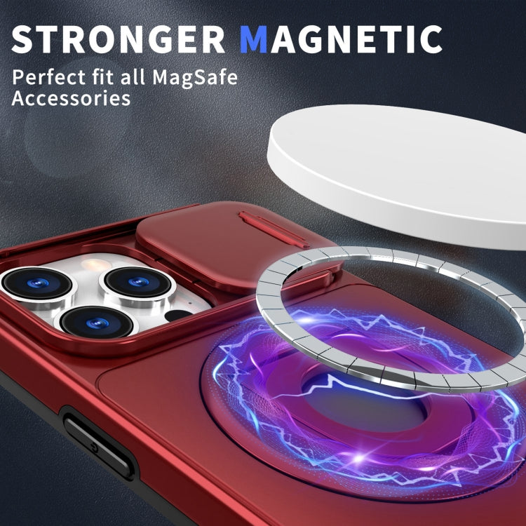 For iPhone 15 Pro Camshield MagSafe Ring Holder Armor Phone Case(Red) - More iPhone Cases by PMC TechLife | Online Shopping South Africa | PMC TechLife
