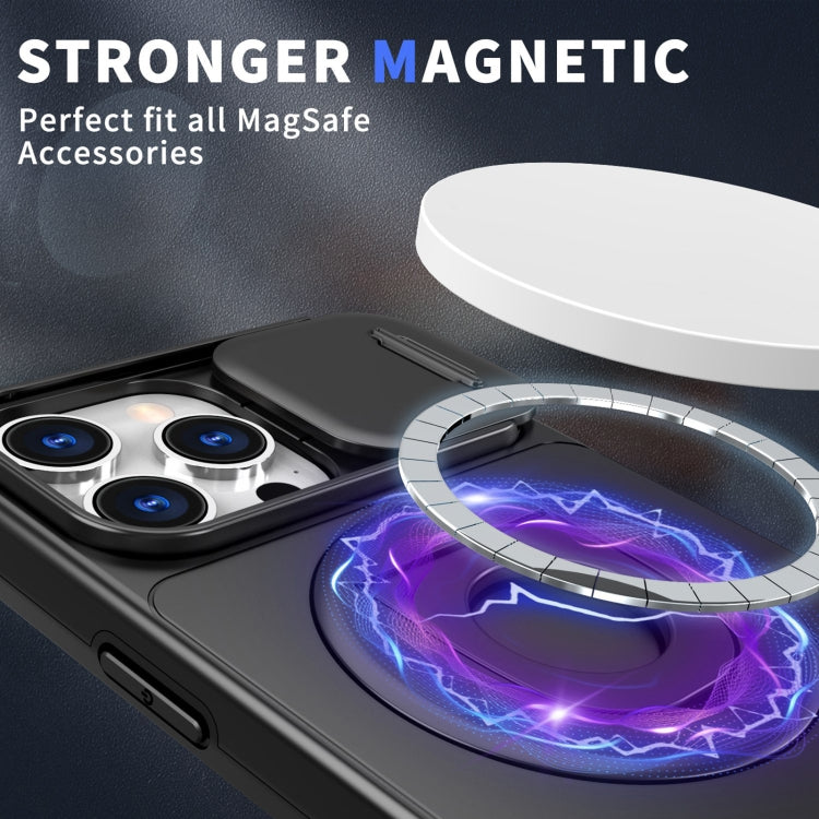 For iPhone 14 Pro Max Camshield MagSafe Ring Holder Armor Phone Case(Black) - iPhone 14 Pro Max Cases by PMC TechLife | Online Shopping South Africa | PMC TechLife