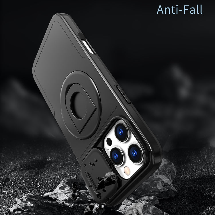 For iPhone 16 Pro Max Camshield MagSafe Ring Holder Armor Phone Case(Black) - iPhone 16 Pro Max Cases by PMC TechLife | Online Shopping South Africa | PMC TechLife | Buy Now Pay Later Mobicred