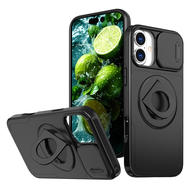 For iPhone 16 Plus Camshield MagSafe Ring Holder Armor Phone Case(Black) - iPhone 16 Plus Cases by PMC TechLife | Online Shopping South Africa | PMC TechLife | Buy Now Pay Later Mobicred