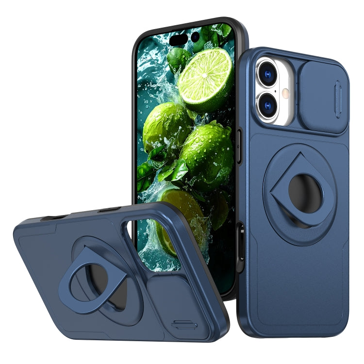 For iPhone 16 Plus Camshield MagSafe Ring Holder Armor Phone Case(Blue) - iPhone 16 Plus Cases by PMC TechLife | Online Shopping South Africa | PMC TechLife | Buy Now Pay Later Mobicred