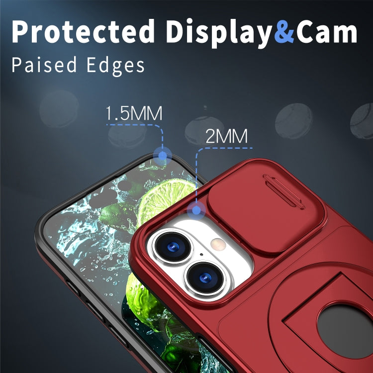 For iPhone 16 Camshield MagSafe Ring Holder Armor Phone Case(Red) - iPhone 16 Cases by PMC TechLife | Online Shopping South Africa | PMC TechLife | Buy Now Pay Later Mobicred