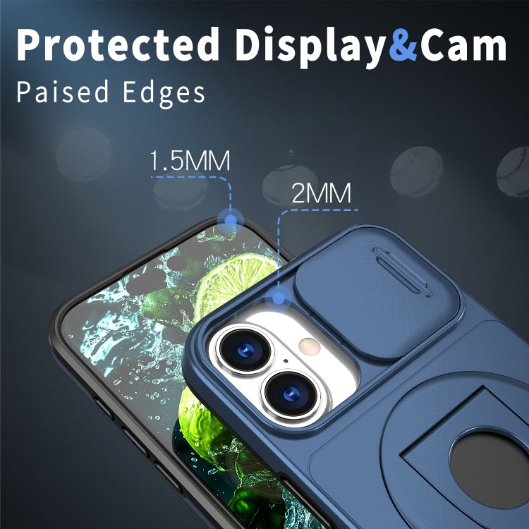 For iPhone 16 Camshield MagSafe Ring Holder Armor Phone Case(Blue) - iPhone 16 Cases by PMC TechLife | Online Shopping South Africa | PMC TechLife | Buy Now Pay Later Mobicred