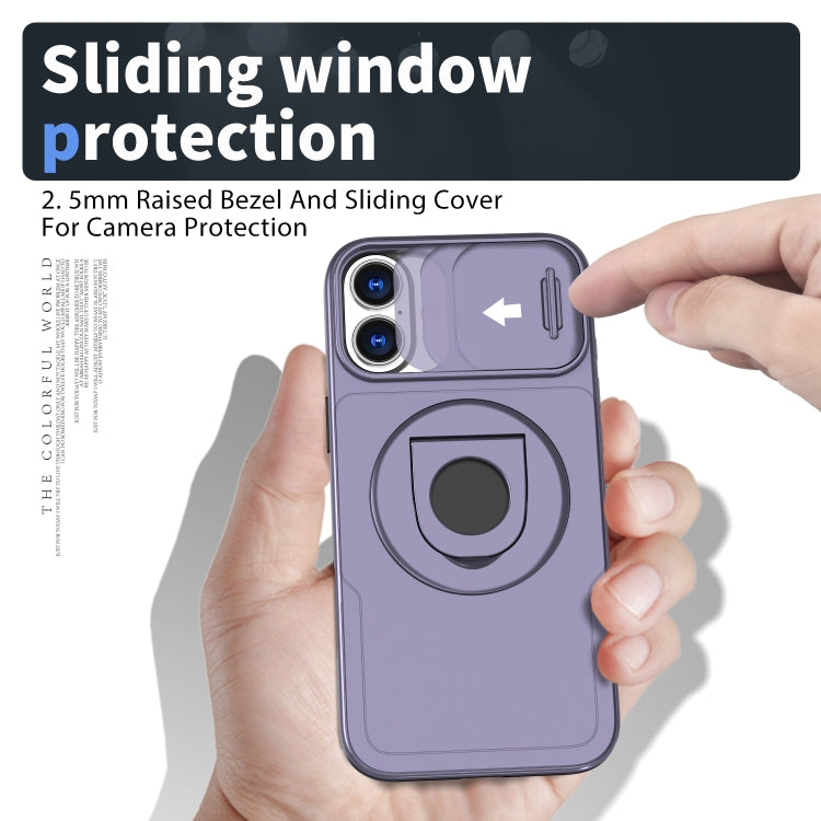 For iPhone 16 Camshield MagSafe Ring Holder Armor Phone Case(Purple) - iPhone 16 Cases by PMC Jewellery | Online Shopping South Africa | PMC Jewellery | Buy Now Pay Later Mobicred