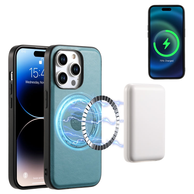 For iPhone 12 Pro Max Denior Cowhide Texture Leather MagSafe Phone Case(Blue) - free shipping - PMC TechLife - Order now!