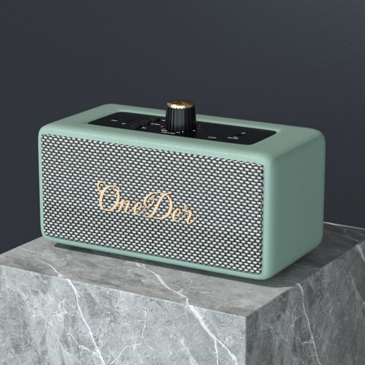 Oneder D3 Retro Leather Casing 30W Dual Units Wireless Bluetooth Speaker(Cyan) - Desktop Speaker by OneDer | Online Shopping South Africa | PMC Jewellery | Buy Now Pay Later Mobicred