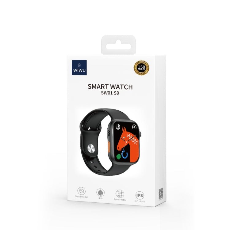 WIWU SW01 S9 2.1 inch IPS Screen IP68 Waterproof Bluetooth Smart Watch(Black) - Smart Watches by WIWU | Online Shopping South Africa | PMC Jewellery | Buy Now Pay Later Mobicred