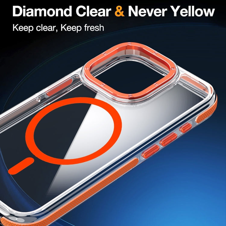 For iPhone 15 Pro Max Dual-Color Clear Acrylic Hybrid TPU MagSafe Phone Case(Orange) - iPhone 15 Pro Max Cases by PMC Jewellery | Online Shopping South Africa | PMC Jewellery