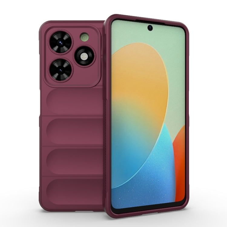 For Tecno Spark Go 2024 / 20C / Pop 8 Magic Shield TPU + Flannel Phone Case(Wine Red) - Tecno Cases by PMC Jewellery | Online Shopping South Africa | PMC Jewellery | Buy Now Pay Later Mobicred