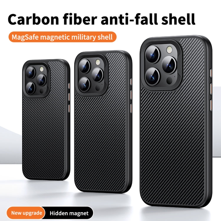 For iPhone 14 Pro Kevlar Fiber Shockproof MagSafe Phone Case(Black) - iPhone 14 Pro Cases by PMC TechLife | Online Shopping South Africa | PMC TechLife | Buy Now Pay Later Mobicred