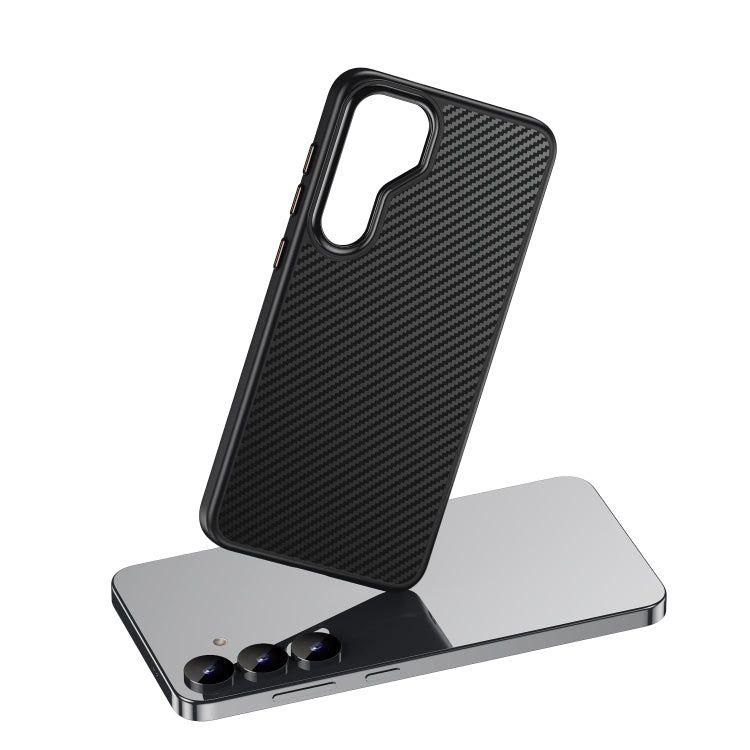 For Samsung Galaxy S25+ 5G MagSafe Kevlar Fiber Shockproof Phone Case(Black) - Galaxy S25+ 5G Cases by PMC Jewellery | Online Shopping South Africa | PMC Jewellery | Buy Now Pay Later Mobicred