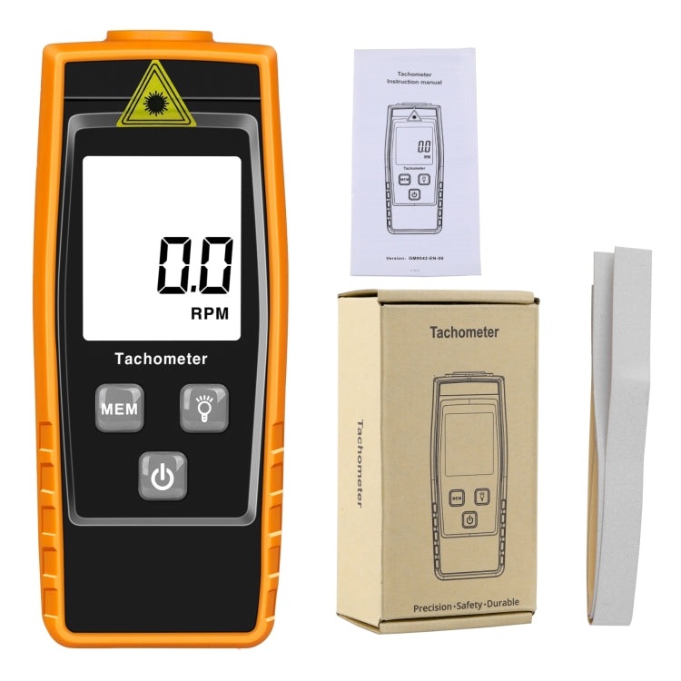RZ835 Digital Tachometer, Range: 2.5-99999RPM(Orange) - Tachometers & Anemometer by PMC TechLife | Online Shopping South Africa | PMC TechLife | Buy Now Pay Later Mobicred