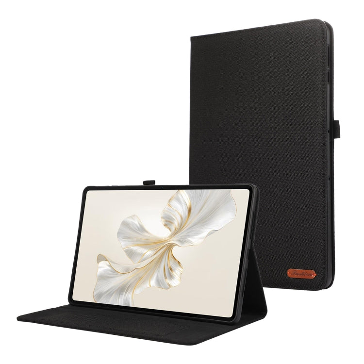 For Honor Pad 9 Fabric Texture Horizontal Flip Leather Tablet Case(Black) - Honor by PMC TechLife | Online Shopping South Africa | PMC TechLife | Buy Now Pay Later Mobicred
