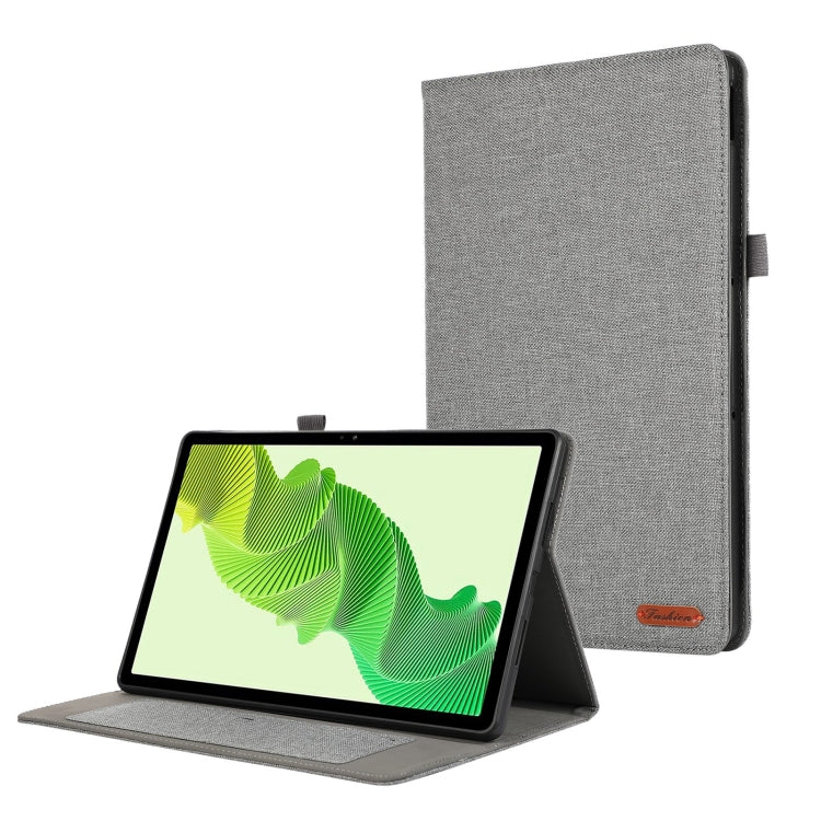 For Honor MagicPad 2 12.3 Fabric Texture Horizontal Flip Leather Tablet Case(Gray) - Honor by PMC TechLife | Online Shopping South Africa | PMC TechLife | Buy Now Pay Later Mobicred