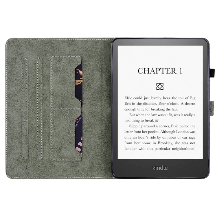 For Amazon Kindle Paperwhite 5  2023 2024 Tiger Pattern Flip Leather Tablet Case(Dark Green) - Amazon by PMC Jewellery | Online Shopping South Africa | PMC Jewellery | Buy Now Pay Later Mobicred
