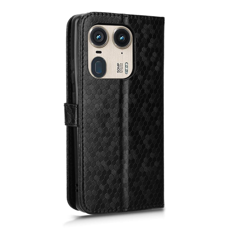 For Motorola Edge 50 Ultra Honeycomb Dot Texture Leather Phone Case(Black) - free shipping - PMC TechLife - Order now!