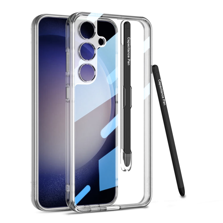 For Samsung Galaxy S24 5G GKK Space Frame Transparent PC + TPU Phone Case with Pen(Transparent) - Galaxy S24 5G Cases by GKK | Online Shopping South Africa | PMC Jewellery | Buy Now Pay Later Mobicred