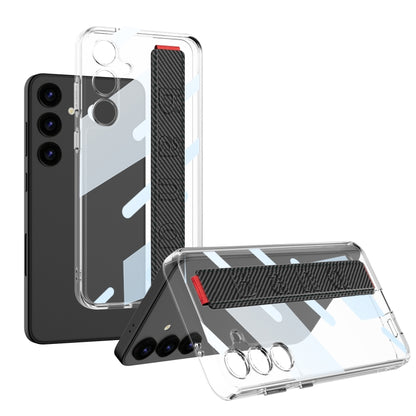 For Samsung Galaxy S24 5G GKK Space Frame Transparent PC + TPU Phone Case with Wrist Strap(Carbon Fiber Texture) - Galaxy Phone Cases by GKK | Online Shopping South Africa | PMC Jewellery | Buy Now Pay Later Mobicred