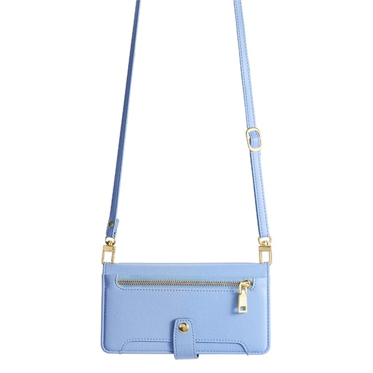 For itel A50 4G Sheep Texture Cross-body Zipper Wallet Leather Phone Case(Blue) - free shipping - PMC TechLife - Order now!