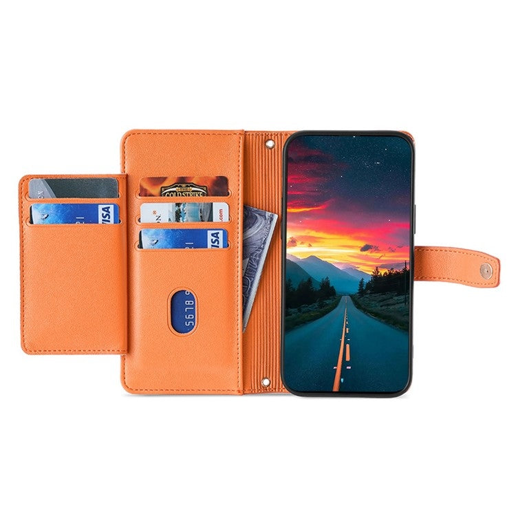 For Itel S24 4G Sheep Texture Cross-body Zipper Wallet Leather Phone Case(Orange) - More Brand by PMC TechLife | Online Shopping South Africa | PMC TechLife | Buy Now Pay Later Mobicred