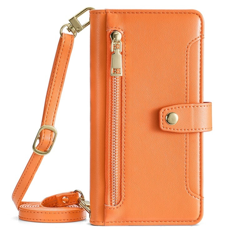 For itel P65 Sheep Texture Cross-body Zipper Wallet Leather Phone Case(Orange) - free shipping - PMC TechLife - Order now!