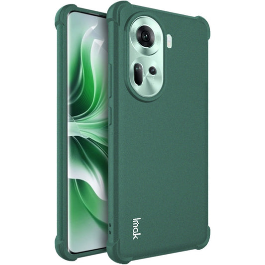 For OPPO Reno11 5G Global imak Shockproof Airbag TPU Phone Case(Matte Green) - Reno11 Cases by imak | Online Shopping South Africa | PMC Jewellery | Buy Now Pay Later Mobicred