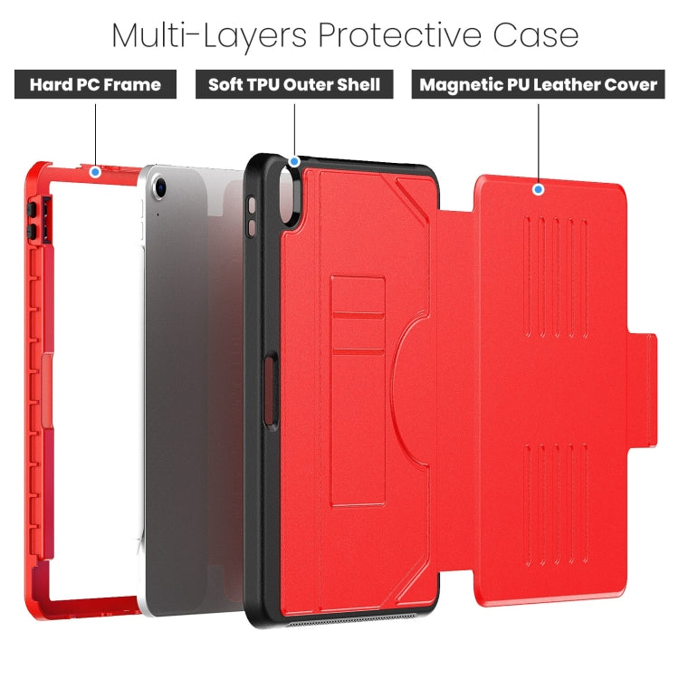 For iPad Air 11 2024 Notebook Magnetic Leather Tablet Case(Red) - iPad Air 11 2024 Cases by PMC TechLife | Online Shopping South Africa | PMC TechLife | Buy Now Pay Later Mobicred