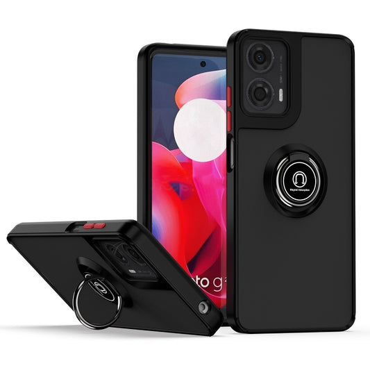 For Motorola Moto G24 / G04 Q Shadow 1 Series TPU + PC Phone Case with Ring(Black+Red) - Motorola Cases by PMC Jewellery | Online Shopping South Africa | PMC Jewellery | Buy Now Pay Later Mobicred