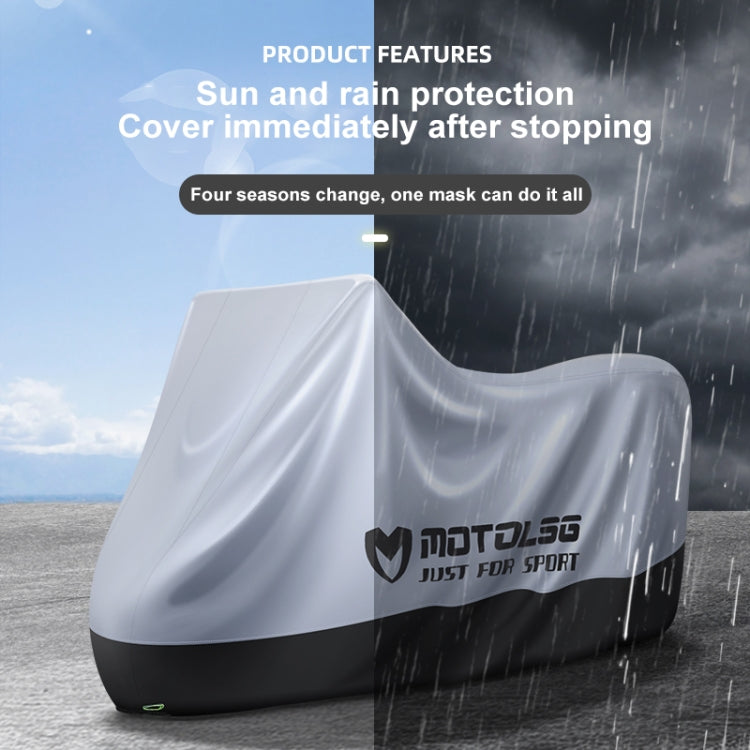 MOTOLSG Motorcycle Waterproof Sunproof Dustproof Thickening Cover, Size:L(Silver Black) - free shipping - PMC TechLife - Order now!