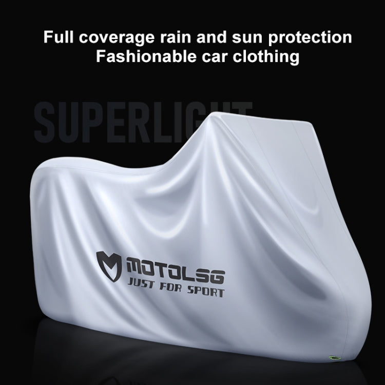 MOTOLSG Motorcycle Waterproof Sunproof Dustproof Thickening Cover, Size:XXL(Silver) - Raincoat by MOTOLSG | Online Shopping South Africa | PMC Jewellery | Buy Now Pay Later Mobicred