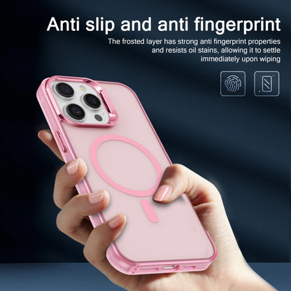 For iPhone 15 Pro Max Electroplated IMD Magsafe PC Hybrid TPU Phone Case(Pink) - iPhone 15 Pro Max Cases by PMC Jewellery | Online Shopping South Africa | PMC Jewellery