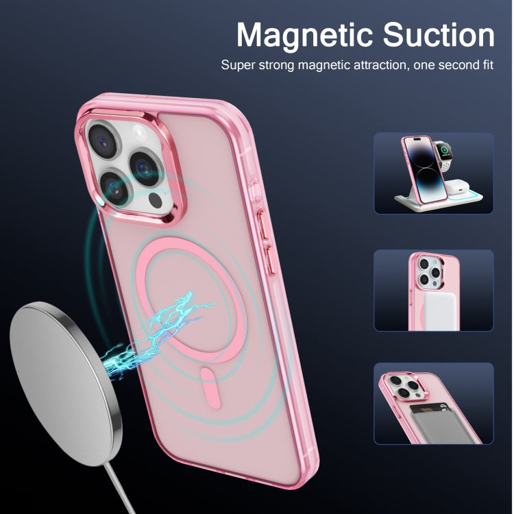 For iPhone 15 Pro Electroplated IMD Magsafe PC Hybrid TPU Phone Case(Pink) - iPhone 15 Pro Cases by PMC TechLife | Online Shopping South Africa | PMC TechLife