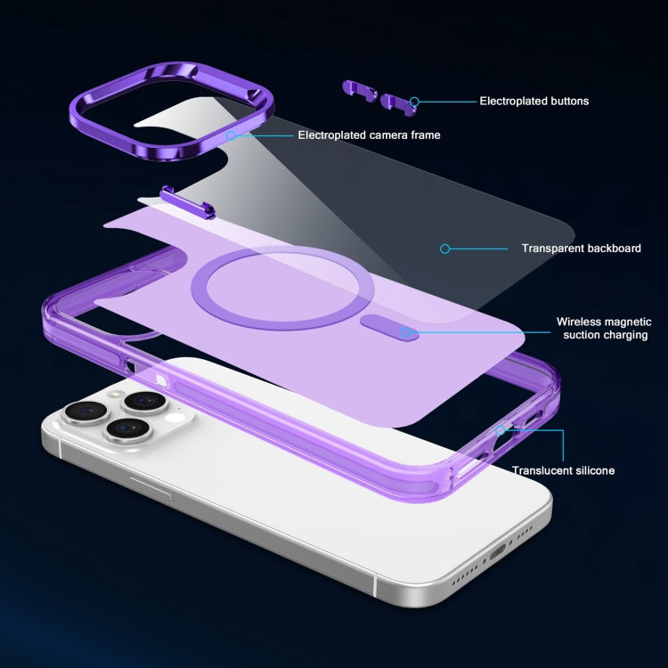 For iPhone 15 Plus Electroplated IMD Magsafe PC Hybrid TPU Phone Case(Purple) - iPhone 15 Plus Cases by PMC TechLife | Online Shopping South Africa | PMC TechLife