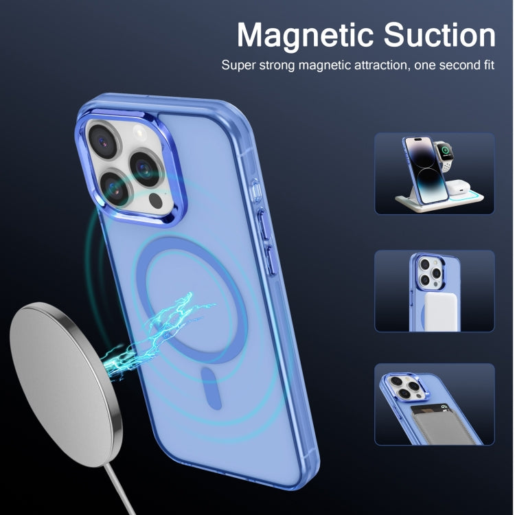 For iPhone 14 Pro Electroplated IMD Magsafe PC Hybrid TPU Phone Case(Blue) - iPhone 14 Pro Cases by PMC Jewellery | Online Shopping South Africa | PMC Jewellery