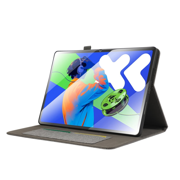 For Lenovo Tab P12 12.7 2025 Fabric Leather Tablet Case(Grey) - Lenovo by PMC TechLife | Online Shopping South Africa | PMC TechLife | Buy Now Pay Later Mobicred
