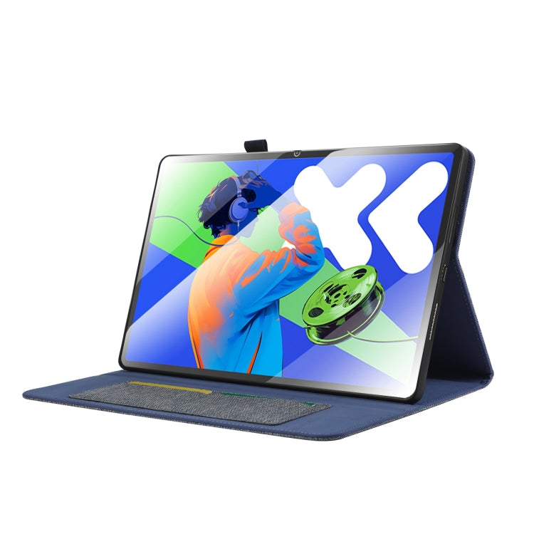 For Lenovo Tab P12 12.7 2025 Fabric Leather Tablet Case(Blue) - Lenovo by PMC TechLife | Online Shopping South Africa | PMC TechLife | Buy Now Pay Later Mobicred
