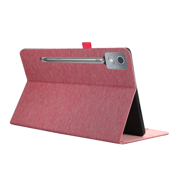 For Lenovo Tab P12 12.7 2025 Fabric Leather Tablet Case(Pink) - Lenovo by PMC TechLife | Online Shopping South Africa | PMC TechLife | Buy Now Pay Later Mobicred