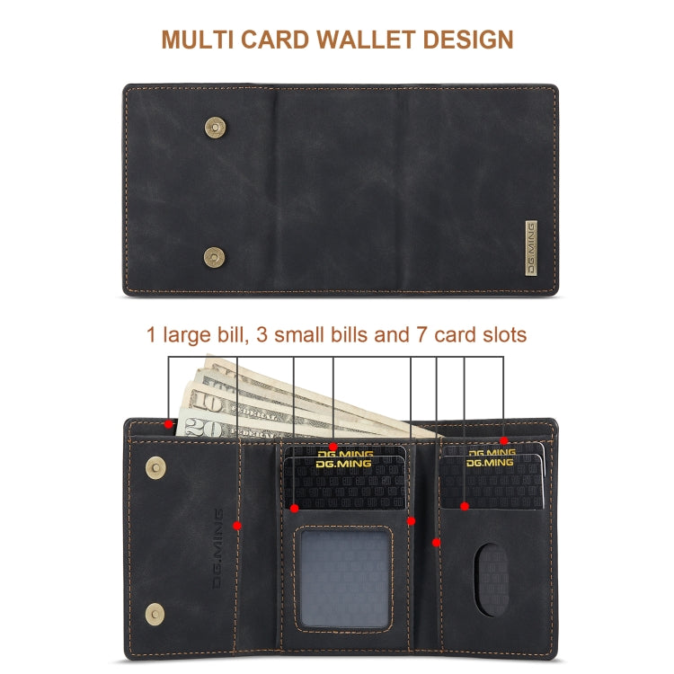 For OnePlus 12 DG.MING M1 Series 3-Fold Multi Card Wallet + Magnetic Phone Case(Black) - OnePlus Cases by DG.MING | Online Shopping South Africa | PMC TechLife | Buy Now Pay Later Mobicred