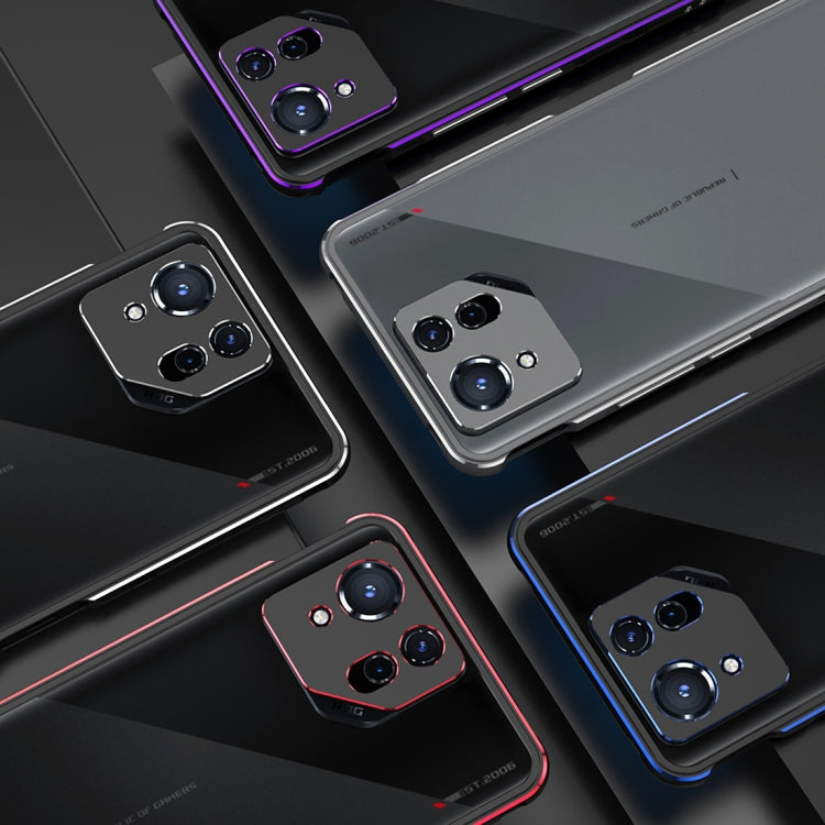 For ASUS ROG Phone 8 Lens Protector + Metal Frame Phone Case(Black Red) - ASUS Cases by PMC TechLife | Online Shopping South Africa | PMC TechLife | Buy Now Pay Later Mobicred